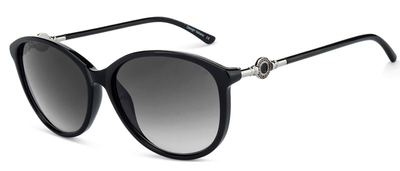 Schwarze klassische runde Sonnenbrille für Damen