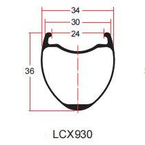 Zeichnung der LCX930-Schotterfelge