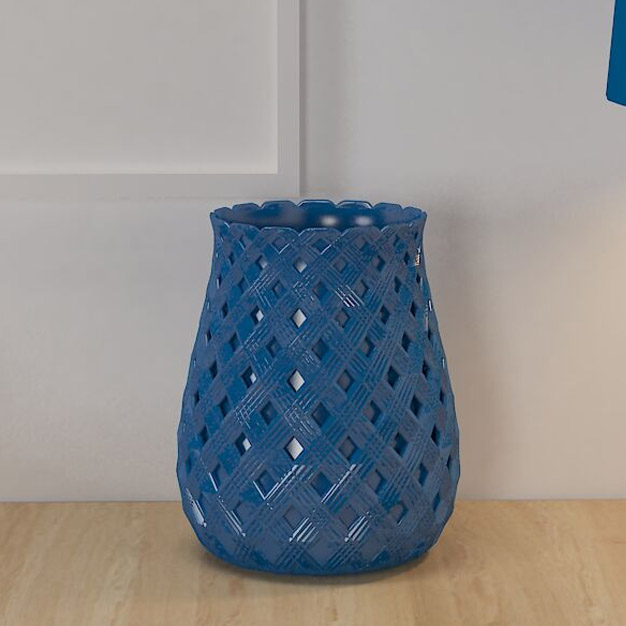 Porzellan glänzender blauer Vase mit Urheberrecht