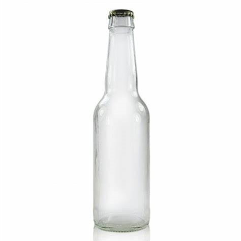 12z klare Bierflaschen mit Kronenkappe
