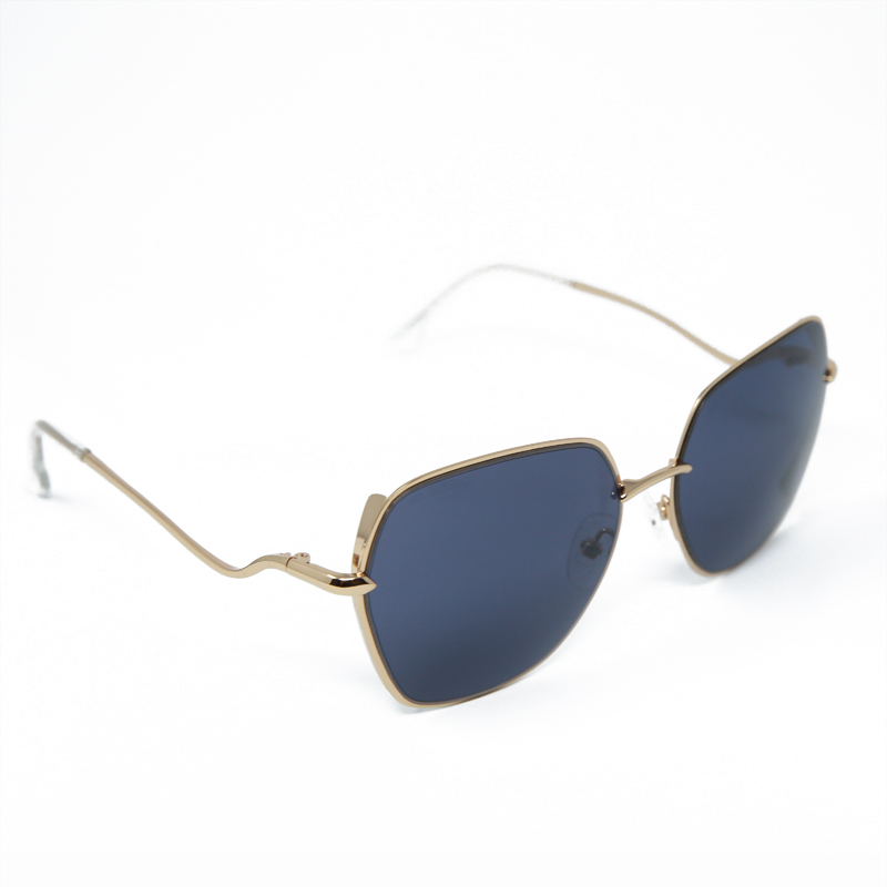 Modische Damen-Sonnenbrille aus Metall in Lila, rund, 21447