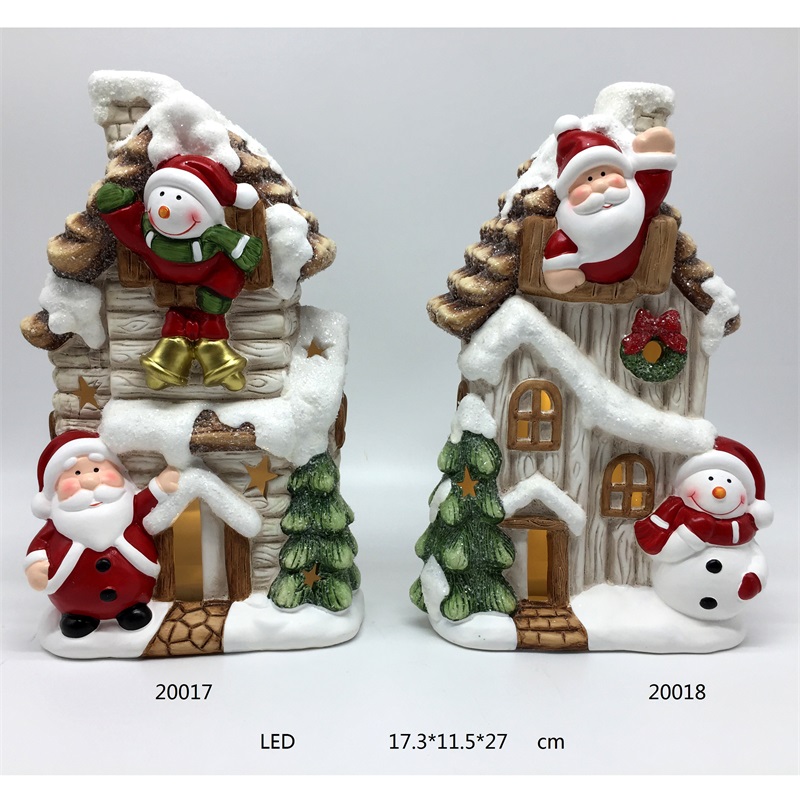 Keramisches Weihnachts-Santa-Haus mit LED-Lichtklassiker