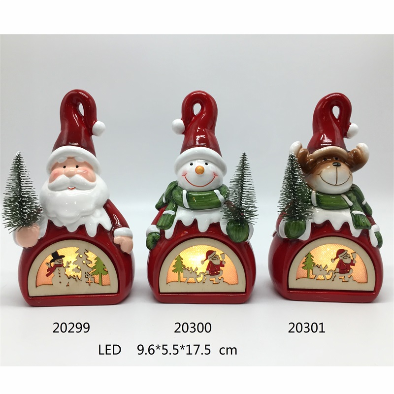 Keramische Weihnachtslaterne mit LED-Licht