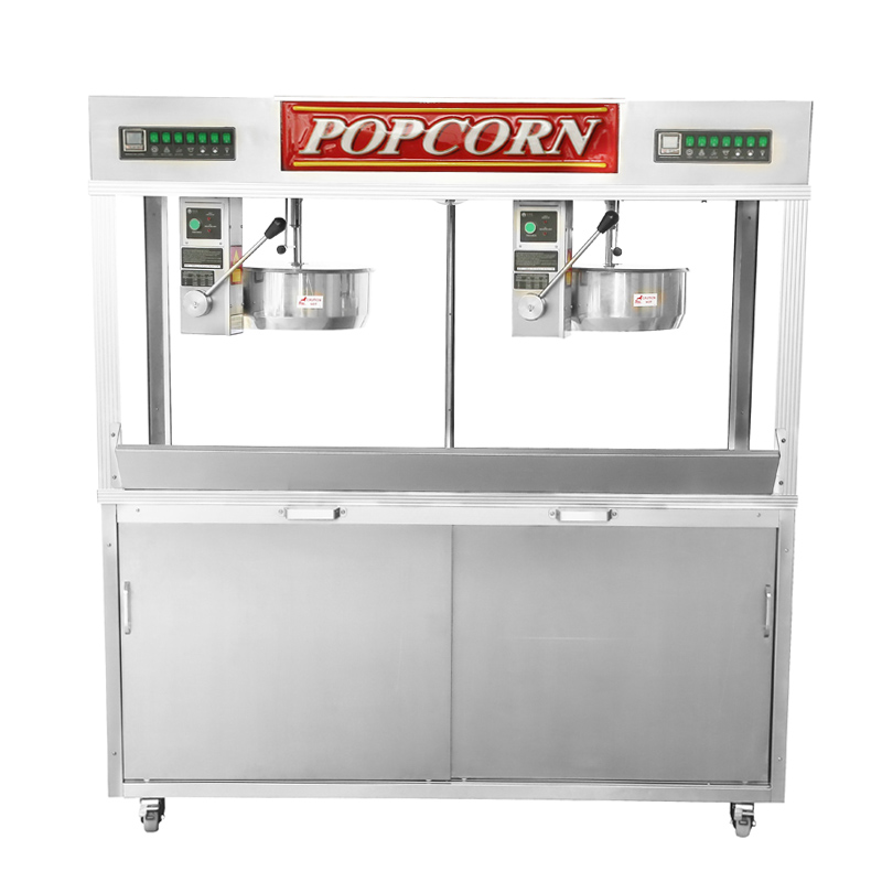 Suspended Twin Kessel Popper Floor Model Popcorn Machine 32 oz