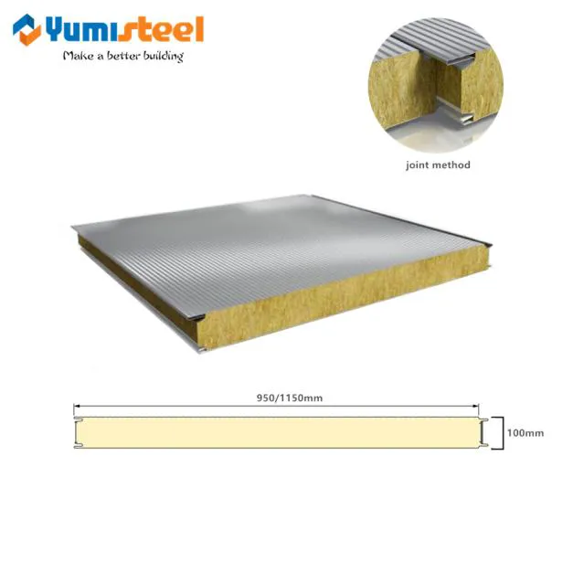 100mm Metall Rockwool Sandwich Stahlpaneel für Wand