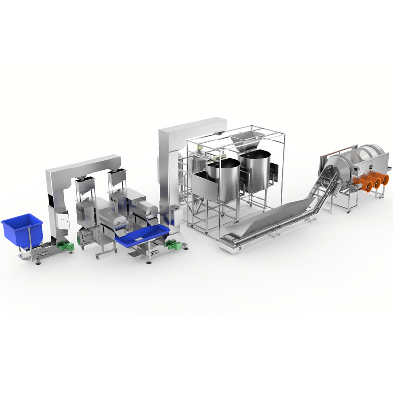 Fabrik Heißluft Popcorn Maschine und Karamelisator Produktionslinie Popcorn Produktion und Beschichtungslinie