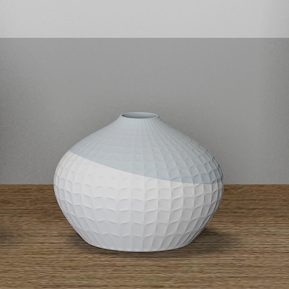 Porzellan Mattgrau mit weißem Vase mit Urheberrecht