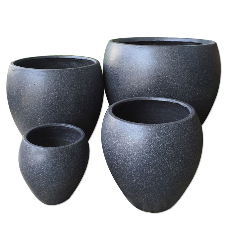 Moderner runder Fiberstone-Keramik-Blumentopf/Pflanzgefäß für die Inneneinrichtung