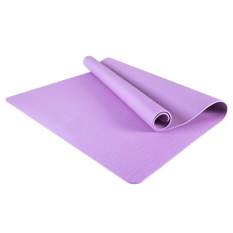 Umweltfreundlich gedruckte geprägte geprägte, verdrehte rutschfeste tpe lila fitness yoga matte