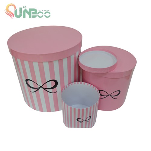 Runde und rosafarbene Farben der Box für Geschenk-Span-Box089