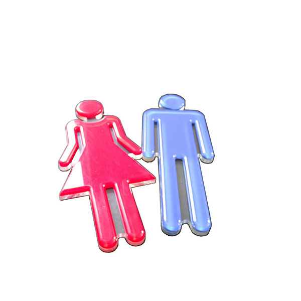Wandaufkleber Custom Creative Acryl Logo Männchen oder weibliches Waschraumzeichen