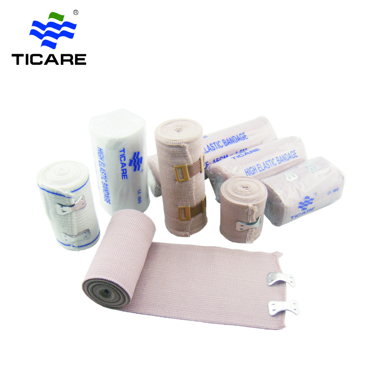 Poröse elastische Gaze-Bandage-Rolle / Hautfarbe Klebstoff-Bandage medizinische Gaze