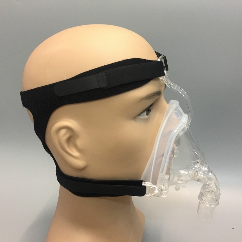 Full Face Silikon CPAP Maske mit Kopfbedeckungen