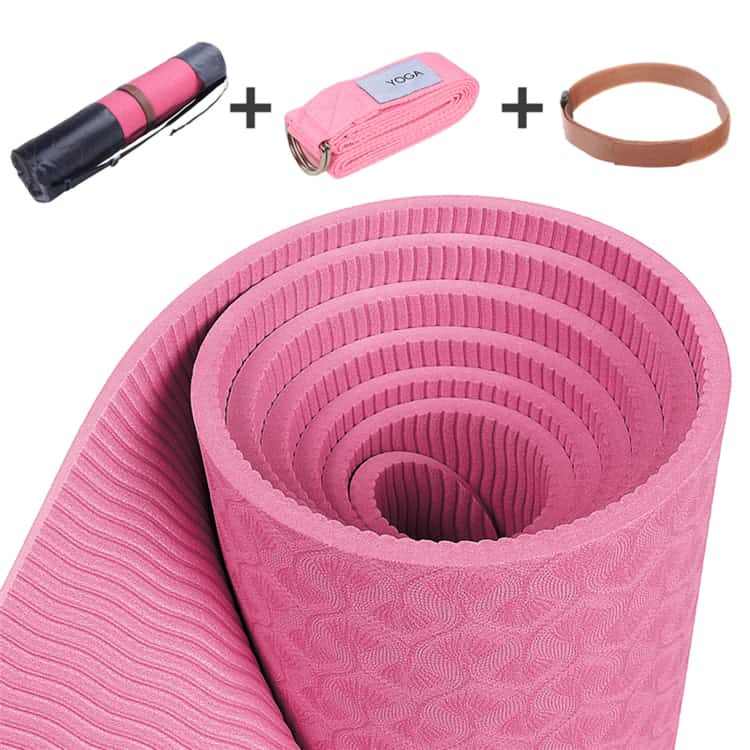 Hohe Qualität langlebiger billiger Preis rosa TPE-Yoga-Mat Roll