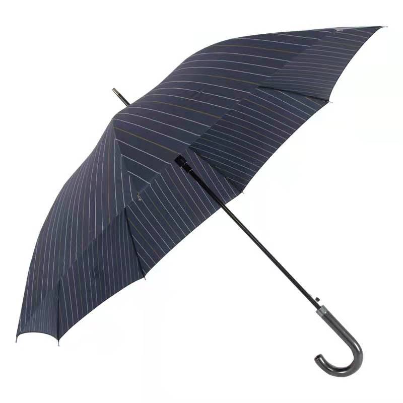 43,5-Zoll-dunkelblauer Auto-offener Stick-Regenschirm mit Streifen