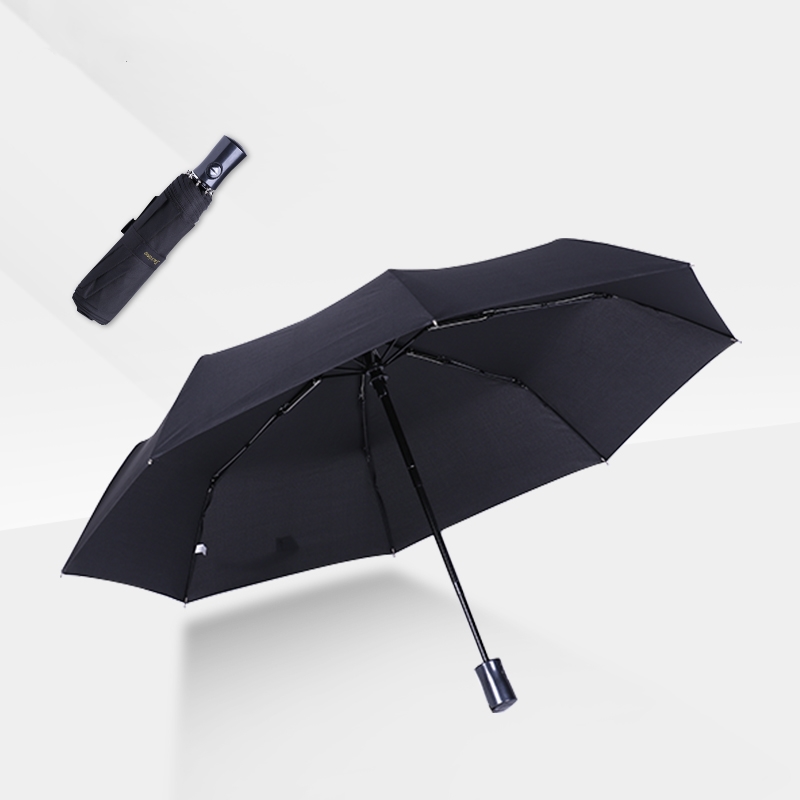 Schwarze winddichte Automatikklappen-Reise-Regenschirm