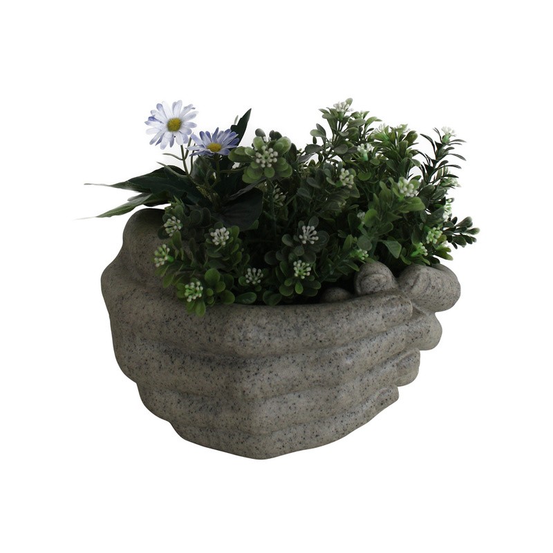 OEM & ODM Gartendekor Sandstein handgefertigte Hände Form Blumenpot
