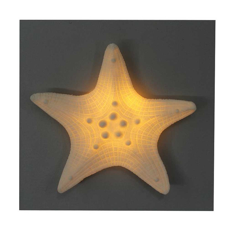 Sea Star Design dekorativ in MDF -Holz für Handwerk mit LED -Leuchten zur Dekoration