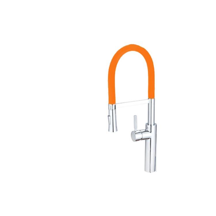 Orangefarbene Farbe Eingriff Waschbecken Küchenarmatur