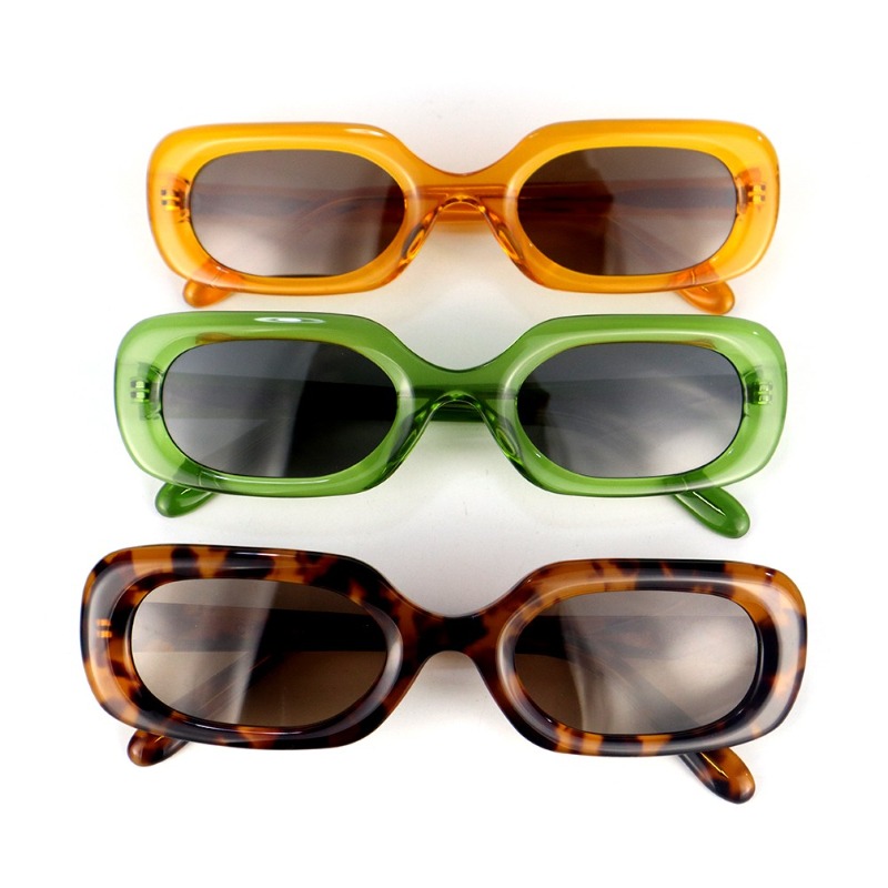 Neue dicke Rahmen tawny quadratische bunte Sonnenbrille Frauen Vintage Retro Mode Acetat Sonnenbrille neueste 2022