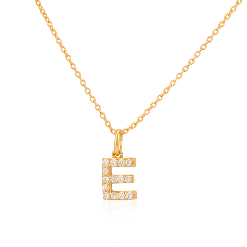 Personalisierte Buchstaben-Halskette aus Gold-Vermeil