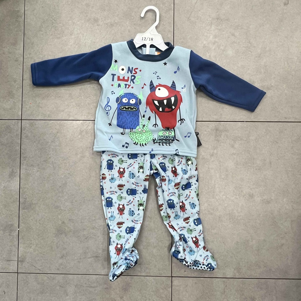 Oberteil mit Kunststoff-Druckmuster, fertige Baby-Nachtwäsche, zweiteiliger Langarm-Pyjama