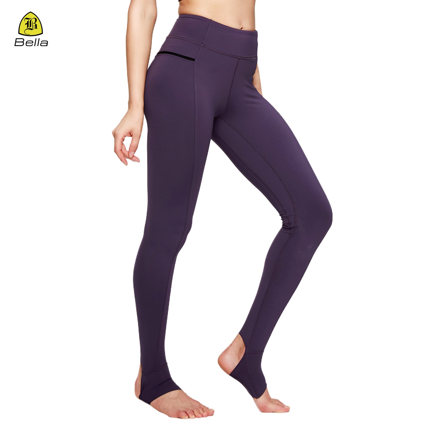 Bequeme Yoga-Leggings mit hoher Taille und hohem Stretchanteil über dem Absatz