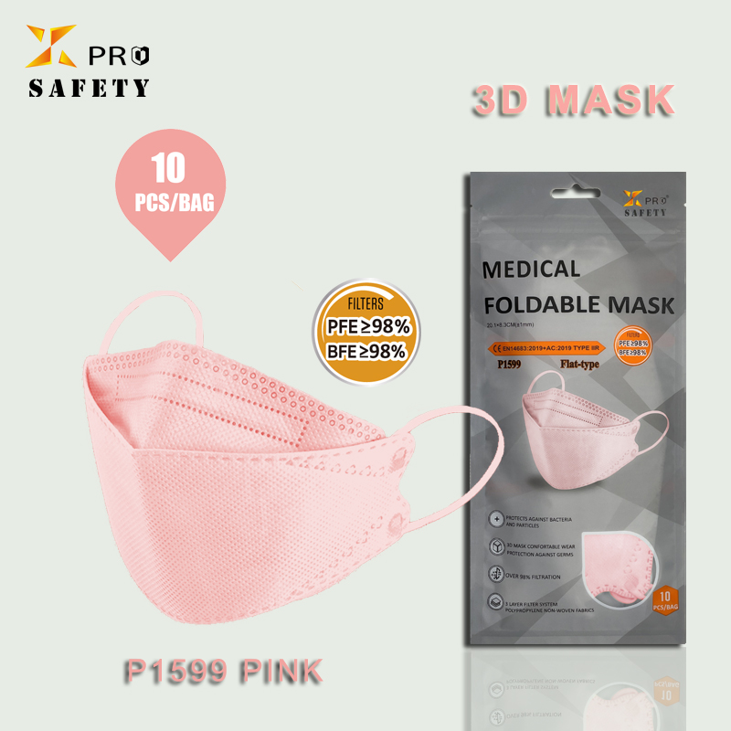​ ​Neue Mode im Fabrikverkauf, hochwertige Einweg-Passform, bequem, 10 Stück/Beutel, rosa Vlies-Schutzmaske für Erwachsene