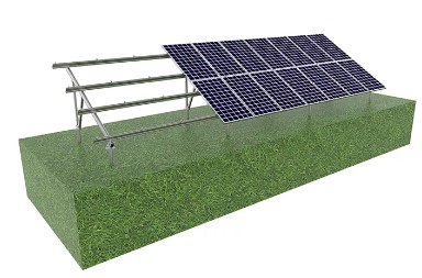 Auf dem Gitterdach wird ein Solarstromsystem montiert