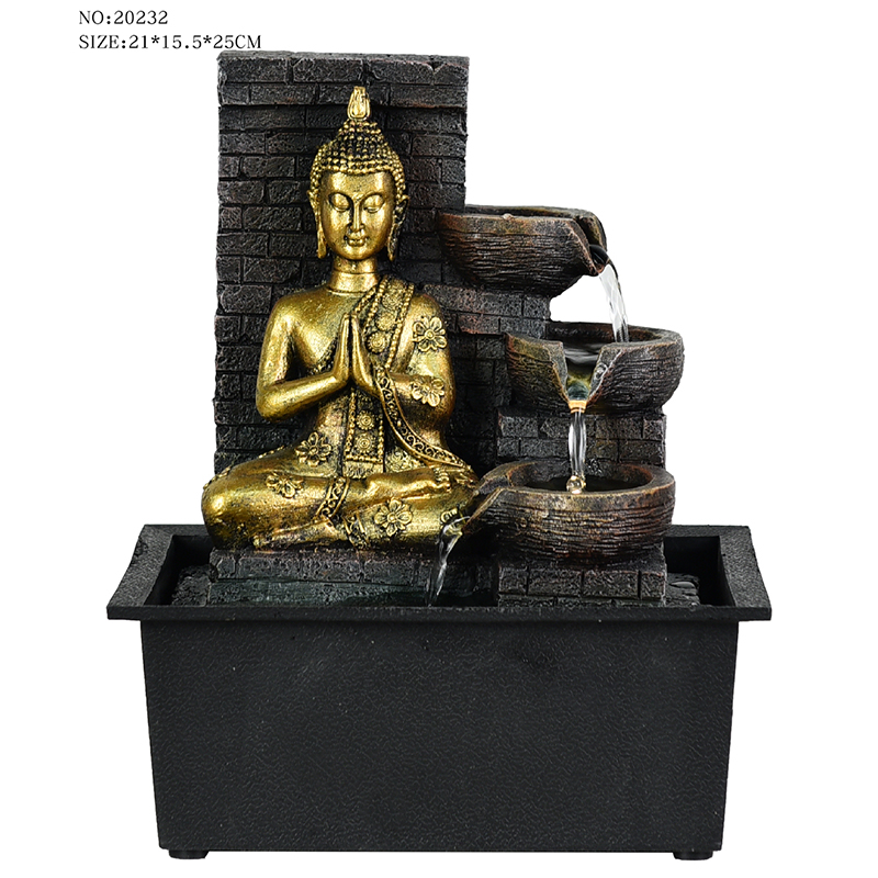 Verschiedene Stile, sehr schöner religiöser Buddha-Tischbrunnen aus Harz für die Innendekoration zu verkaufen