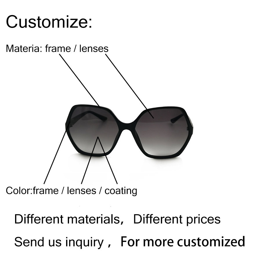 2023 Übergroße Mode-Sonnenbrille, hochwertige Damen-Sonnenbrille, individuelle Logo-High-Definition-Sonnenbrille