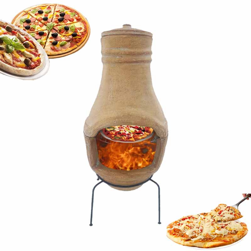 Pizzaofen aus Ton für den Außenbereich, holzbefeuerte Feuerstelle mit BBQ-Grill und Pizzastein G18-8148SS-C350 zu verkaufen