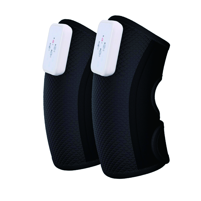 Neue Stil Cordless Carbon Faser Heizung Vibration Waschbar Gemeinsame Unterstützung Doppel Bandage Knie Massage Sport Knie Ärmeln
